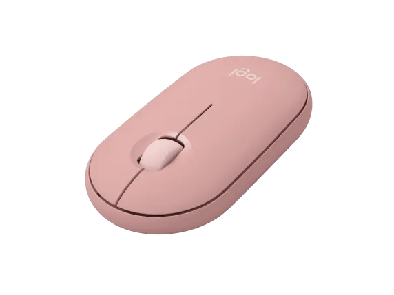 Logitech Pebble Mouse 2 M350s Slim Bluetooth Wireless Mouse, Portable Tonal Rose