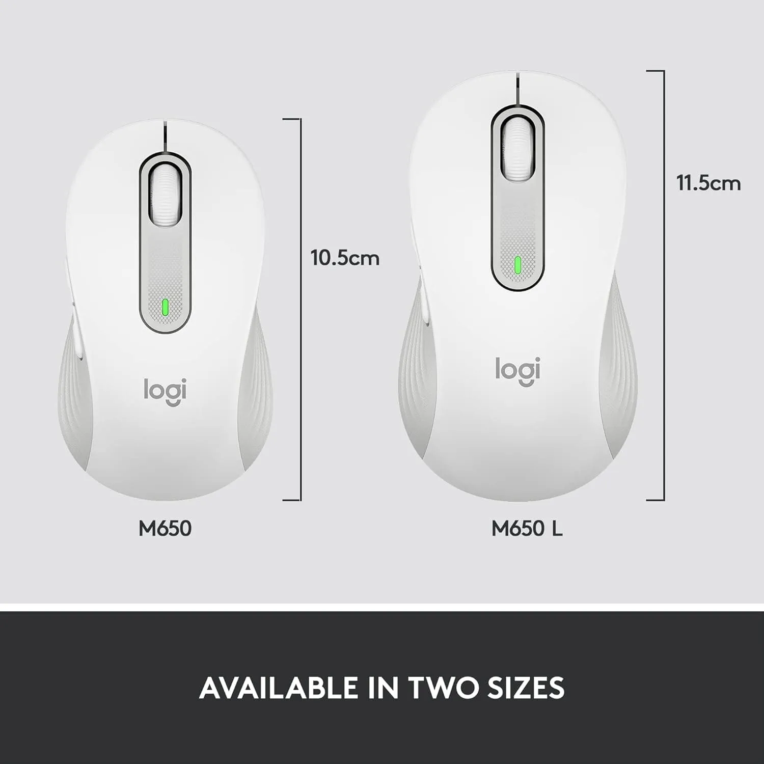 Logitech Signature M650 Wireless Mouse - For Small to Medium Sized Hands, 2-Year Battery, Silent Clicks, Customisable Side Buttons, Bluetooth, for PC/Mac/Multi-Device/Chromebook - Offwhite