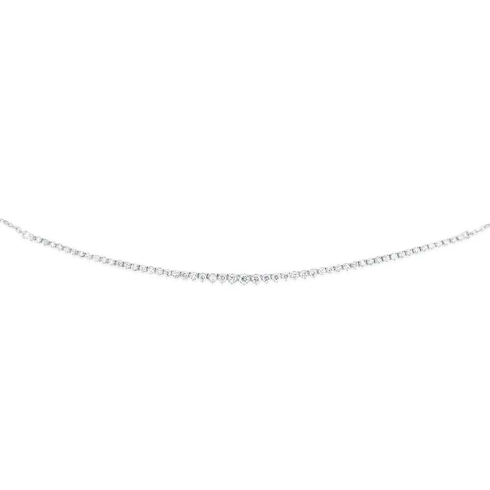 Luminesce Lab Grown 1 Carat Diamond Cable Chain Necklace in 9ct White Gold