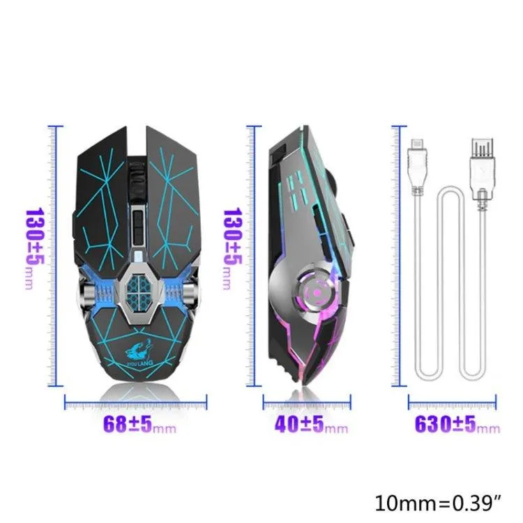 Luminous Silent Water-Cooled Mechanical Gaming Mouse with Wireless Charging and 2400 DPI