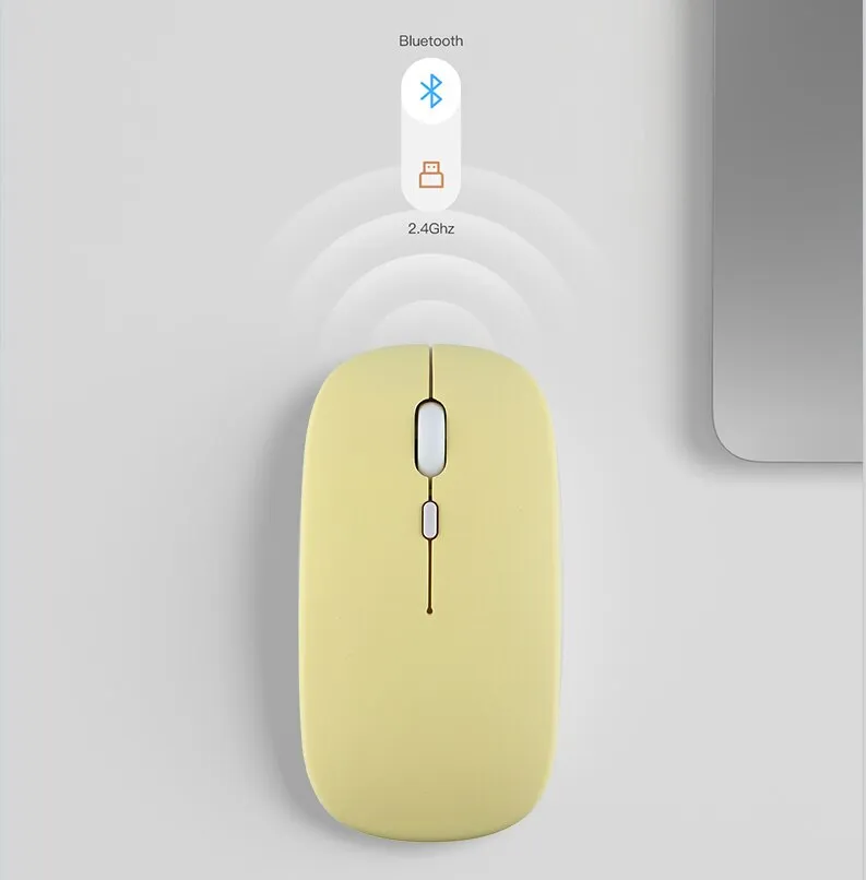 Macaron Rechargeable Wireless Bluetooth Mouse 2.4G USB