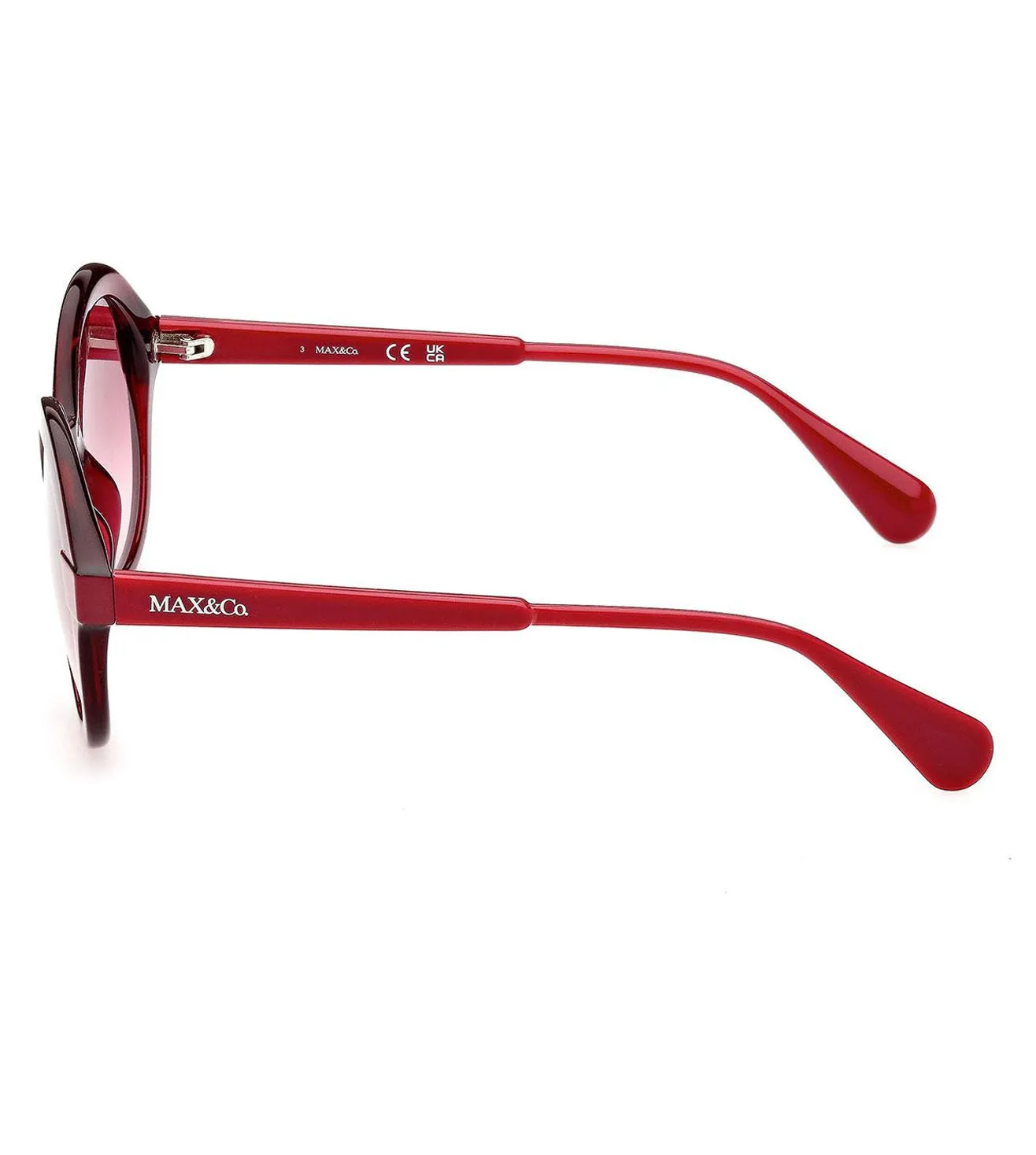 Max Mara Women's Red Gradient-Mirrored Round Sunglasses