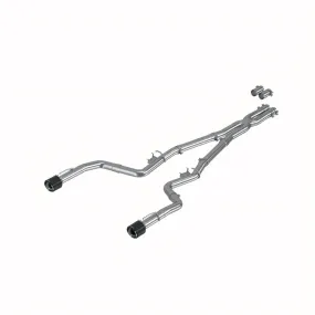 MBRP Cat Back Exhaust System (Race Profile, Carbon Fiber Tips): Dodge Charger 5.7L Hemi (17-23) & 6.4L 392 (15-23)