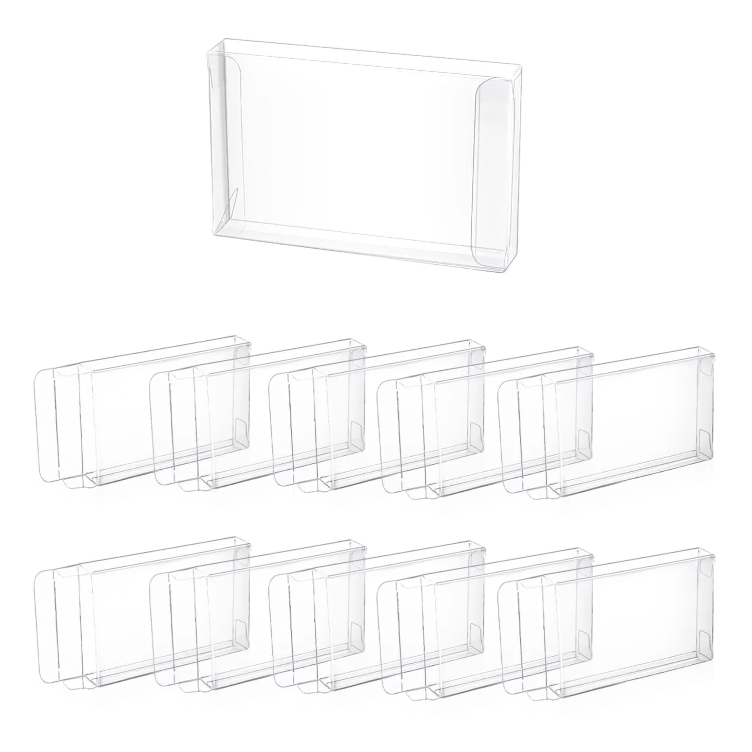 Mcbazel Lot 10 Clear Case Sleeve Protector for Super Nintendo SNES Games Cartridge (Set of 10)