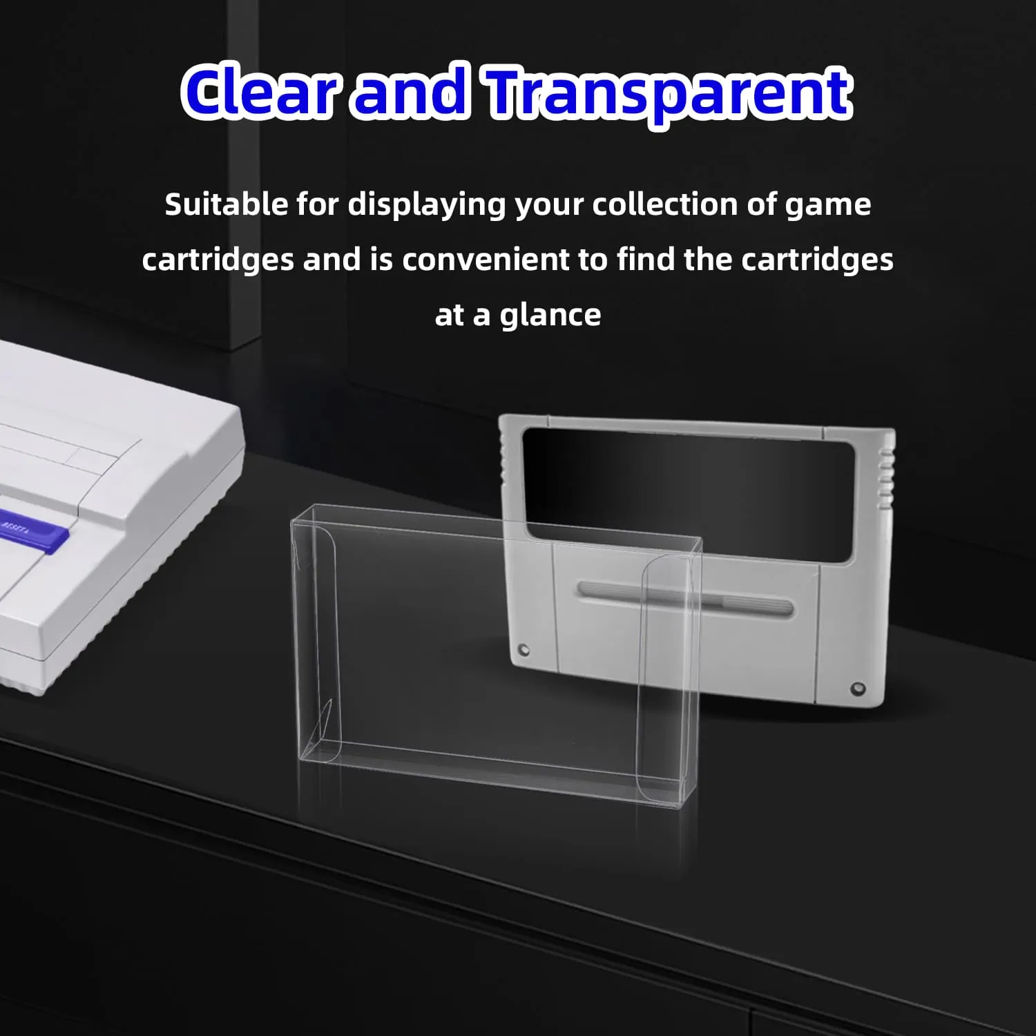 Mcbazel Lot 10 Clear Case Sleeve Protector for Super Nintendo SNES Games Cartridge (Set of 10)