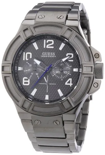 Mens GUESS Watch W0041G1 Space Gray Original Reloj para Hombres Analog Stainless Steel