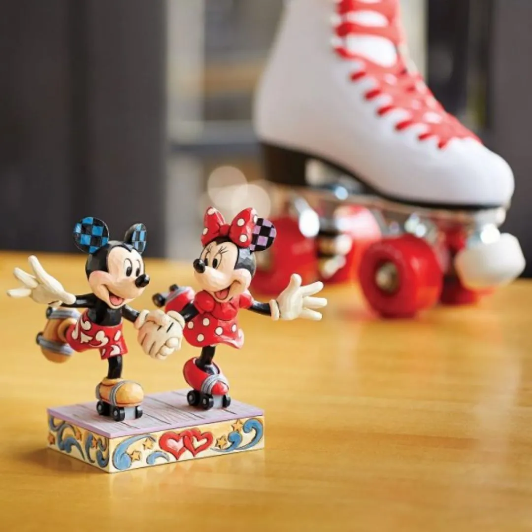 Mickey & Minnie Roller Skating statue by Enesco