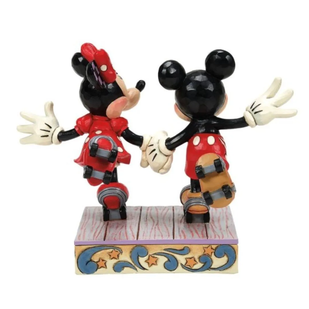 Mickey & Minnie Roller Skating statue by Enesco