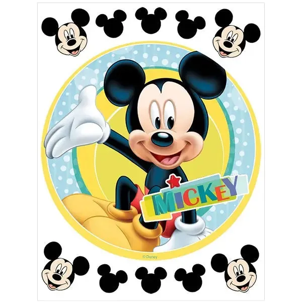 Mickey Mouse Edible Cake Image with FREE Edible Icons