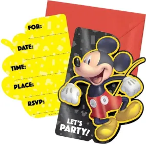 Mickey Mouse Forever Deluxe Foil Invitations - 8 Pkt