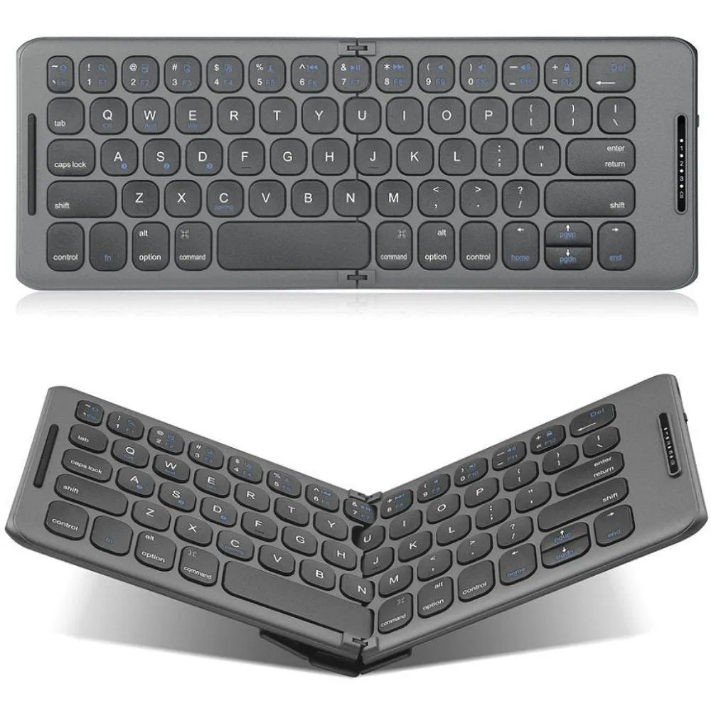 Mini Folding Bluetooth 5.1 Keyboard: Great for working on the move. For Windows, Android, iOS and Mac