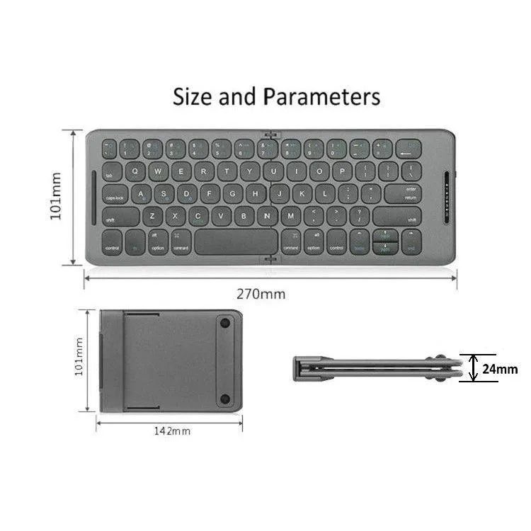 Mini Folding Bluetooth 5.1 Keyboard: Great for working on the move. For Windows, Android, iOS and Mac