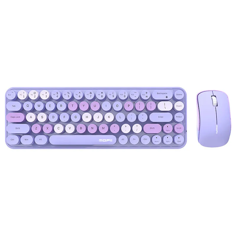 MOFII Keyboard And Mouse Sets With Excellent Color Matching Wireless Keyboard And Mouse Sets, Reliable 2.4 GHz Connectivity For PC, Laptop, Smart TV And More (Milk Tea Color)