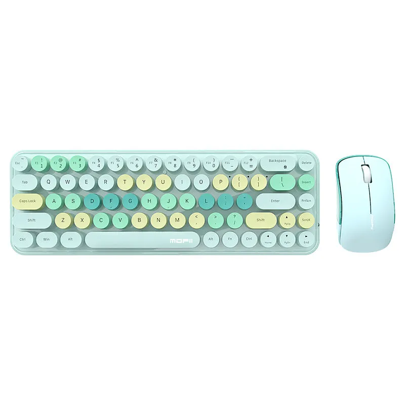 MOFII Keyboard And Mouse Sets With Excellent Color Matching Wireless Keyboard And Mouse Sets, Reliable 2.4 GHz Connectivity For PC, Laptop, Smart TV And More (Milk Tea Color)