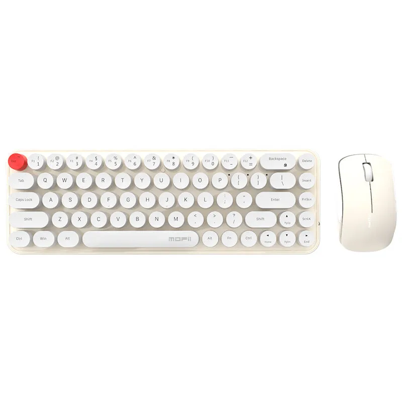 MOFII Keyboard And Mouse Sets With Excellent Color Matching Wireless Keyboard And Mouse Sets, Reliable 2.4 GHz Connectivity For PC, Laptop, Smart TV And More (Milk Tea Color)