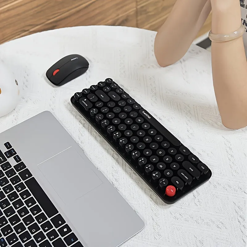 MOFII Keyboard And Mouse Sets With Excellent Color Matching Wireless Keyboard And Mouse Sets, Reliable 2.4 GHz Connectivity For PC, Laptop, Smart TV And More (Milk Tea Color)