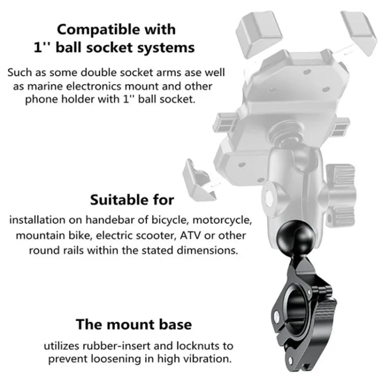 Motorcycle Bicycle Mobile Phone Bracket Fixed Base(25mm Ball Head)