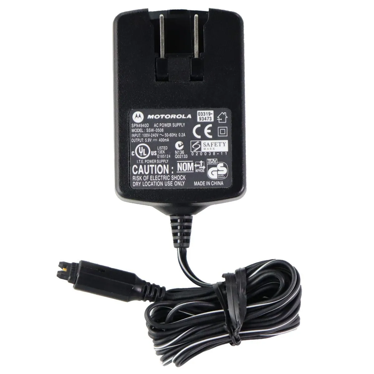 Motorola (5.9V/400mA) Wall Charger Travel Adapter - Black (SPN4940D / PSM4940D)