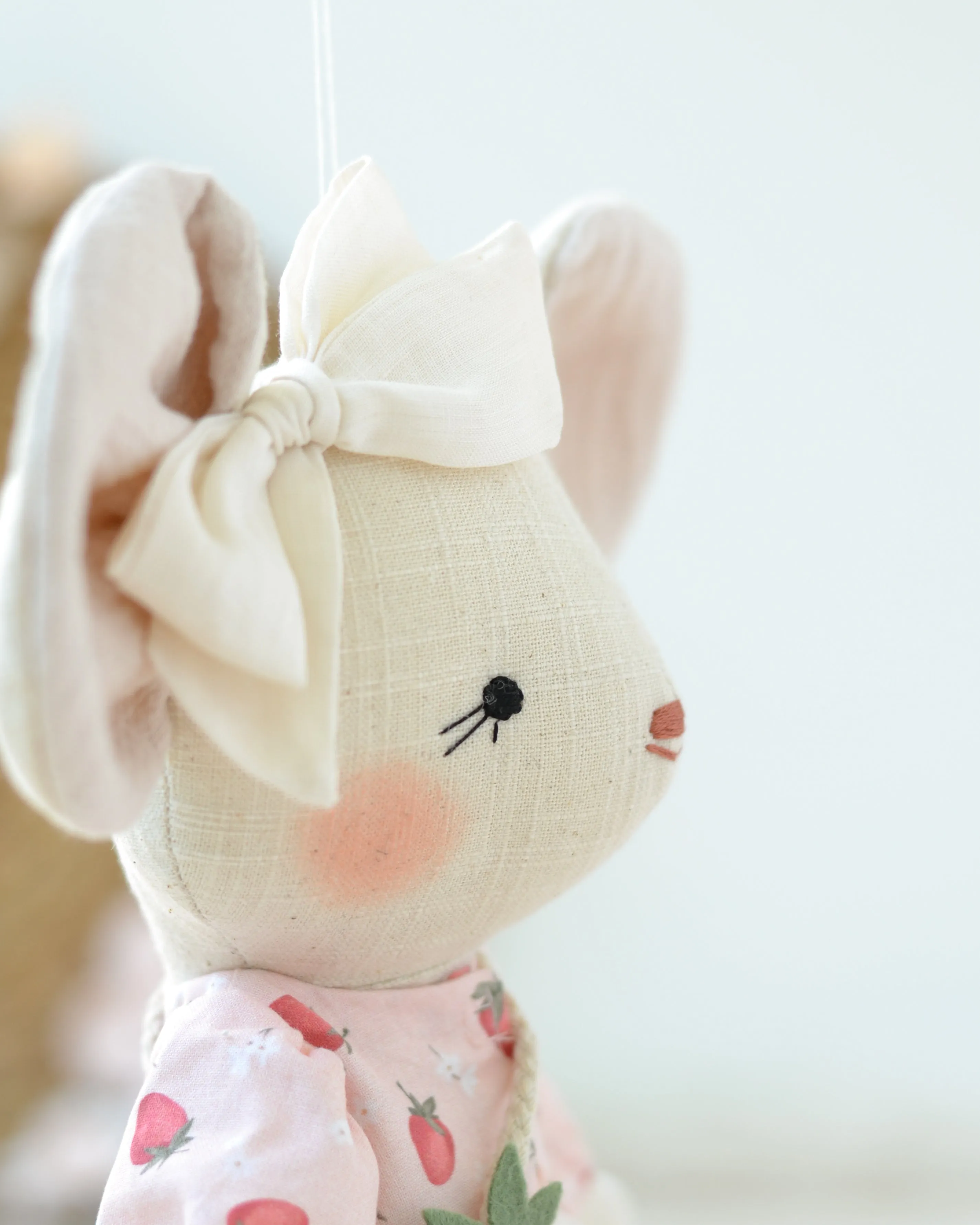 Mouse Soft Toy | Strawberry Jacket and Bag