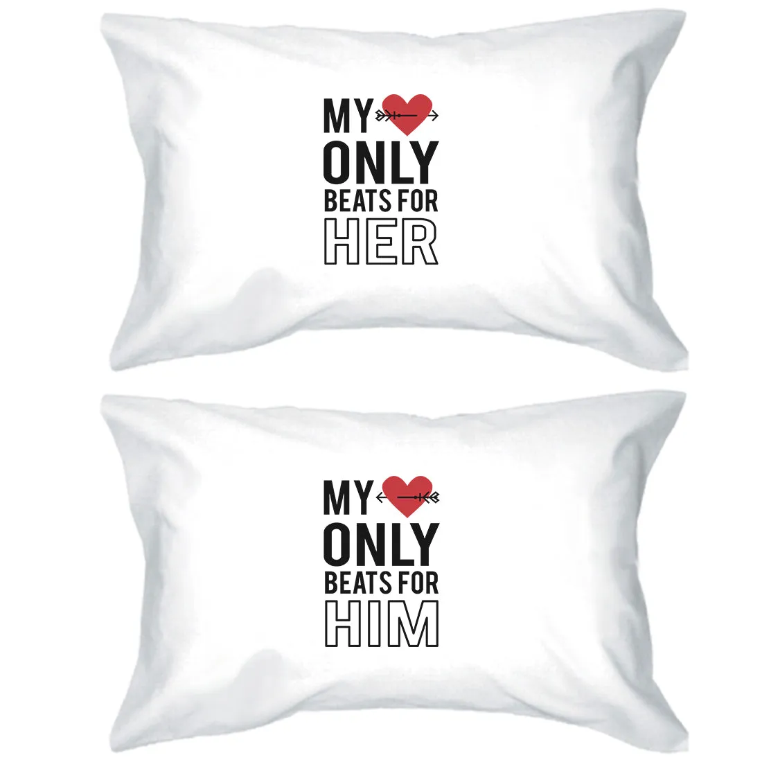 My Heart Beats For Her Him Funny Pillow Cases Funny Newlywed Gift