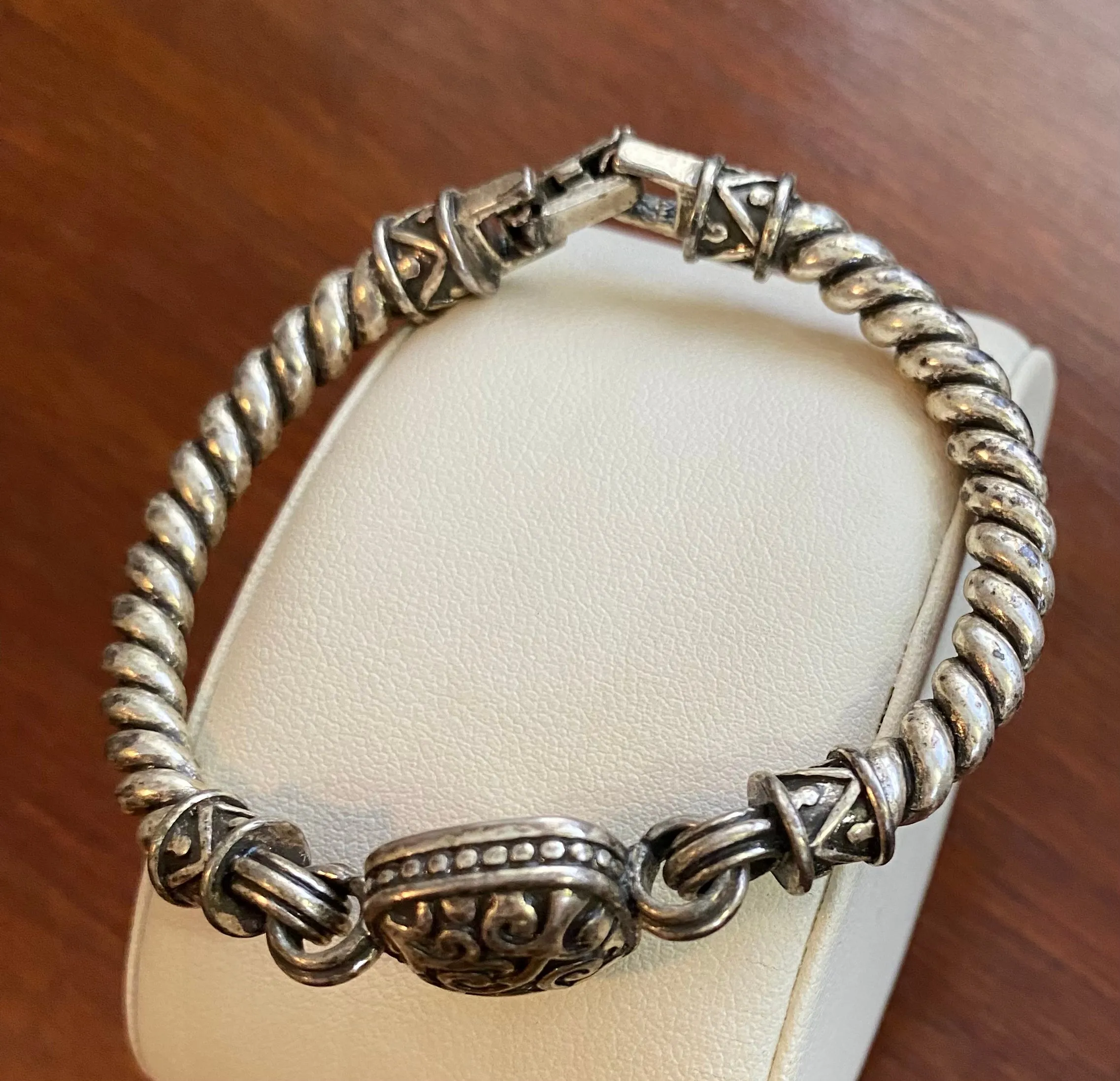 Nate Waxman Silver Tone Twist Cable Bracelet