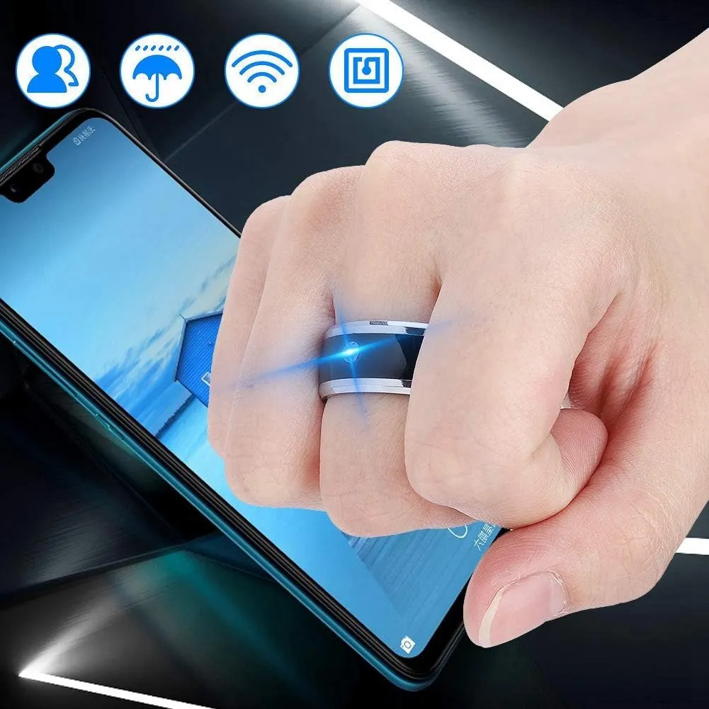 NFC Smart Ring, Smart Ring, Waterproof Universal for Mobile Phone (size 9)