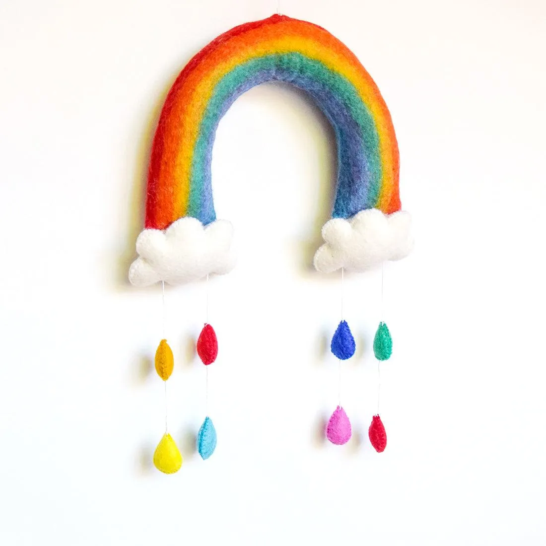 Nursery Mobile - Rainbow with Raindrops