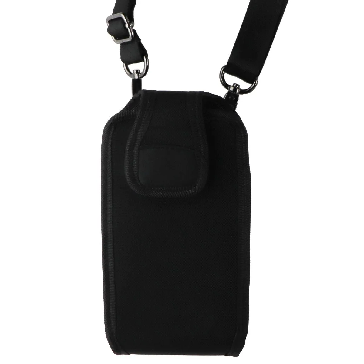 Nylon Pouch Holster Case & Neck Lanyard for Large Size Smartphones & More - Blk