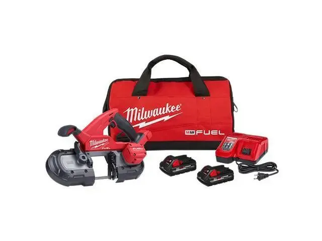 Open Box -  Milwaukee 18V Li-Ion Cordless Band Saw Kit with (2) 3.0 Ah Batteries  Charger  and Hard Case 2829-22