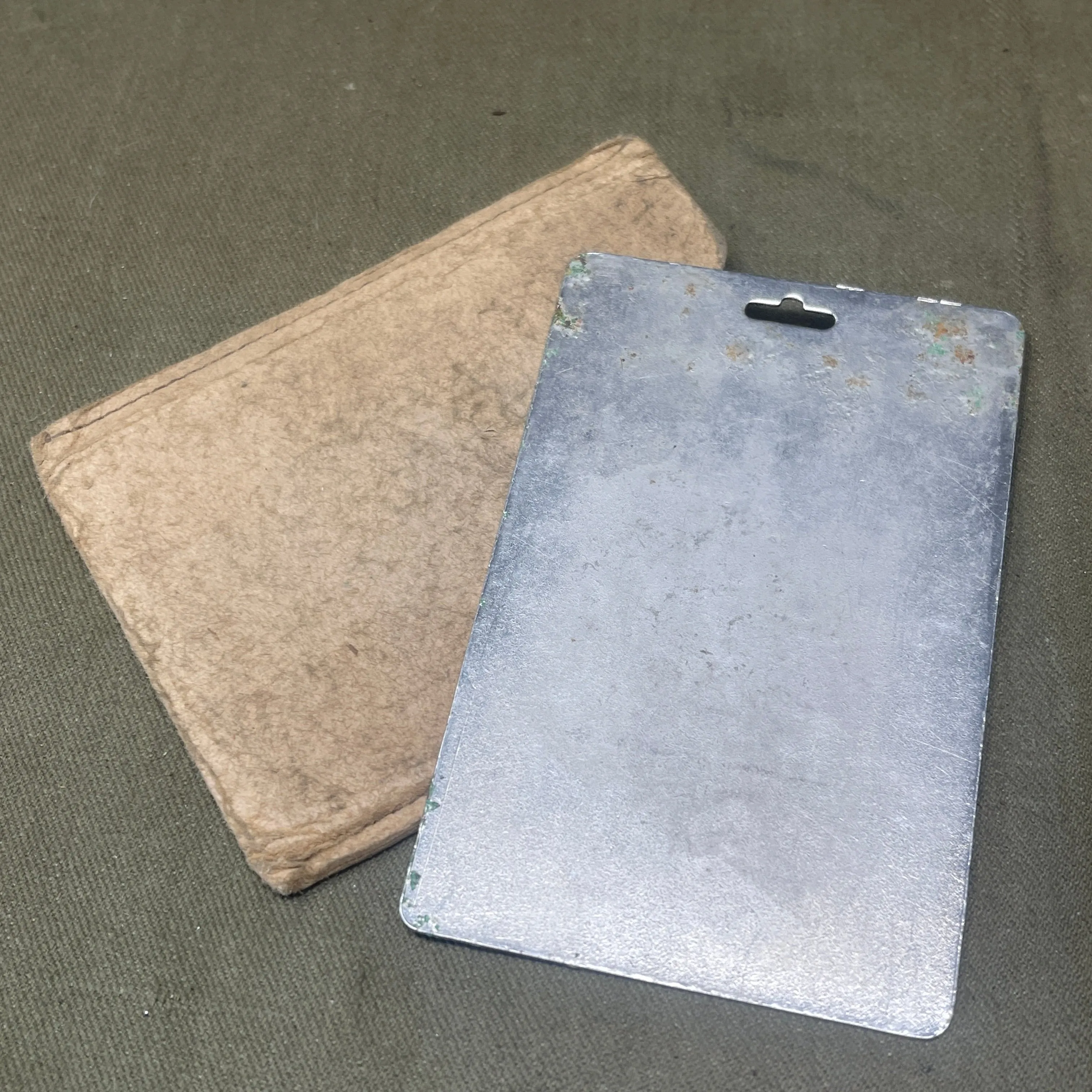 Original British Army Metal  WW2 Mirror & Case