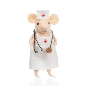 Ornament - Nurse Mouse in Apron Figurine