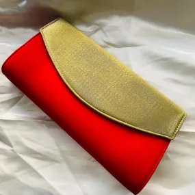 Party Clutch Purse - Red with Golden