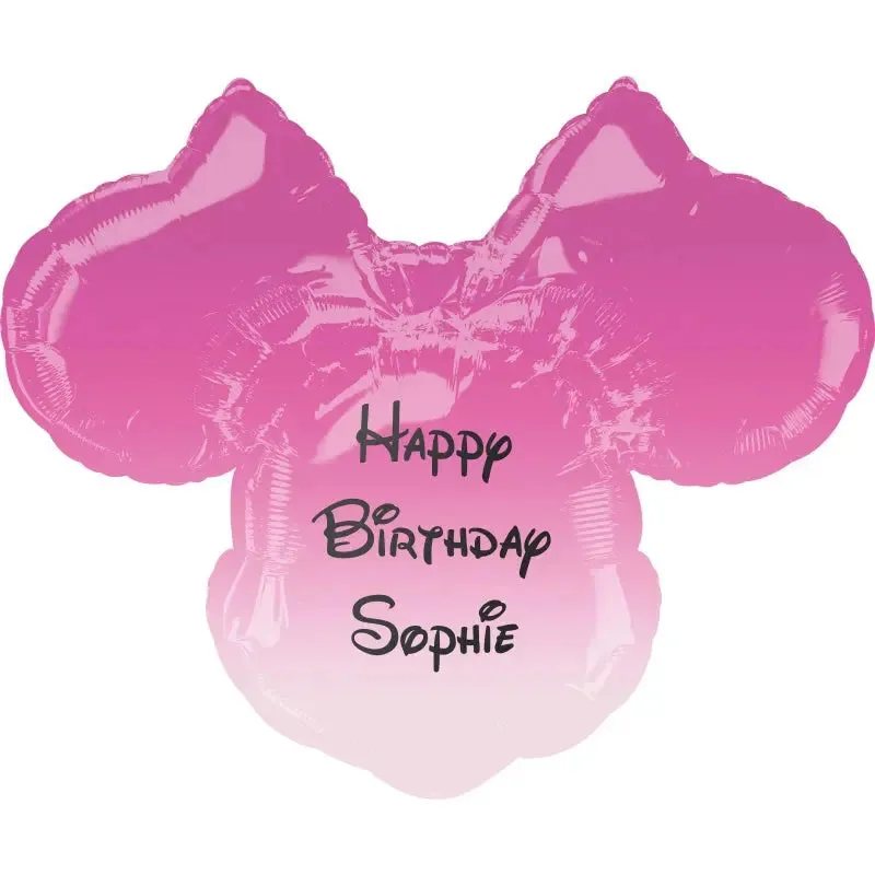 Personalised Minnie Mouse Ombre Balloon