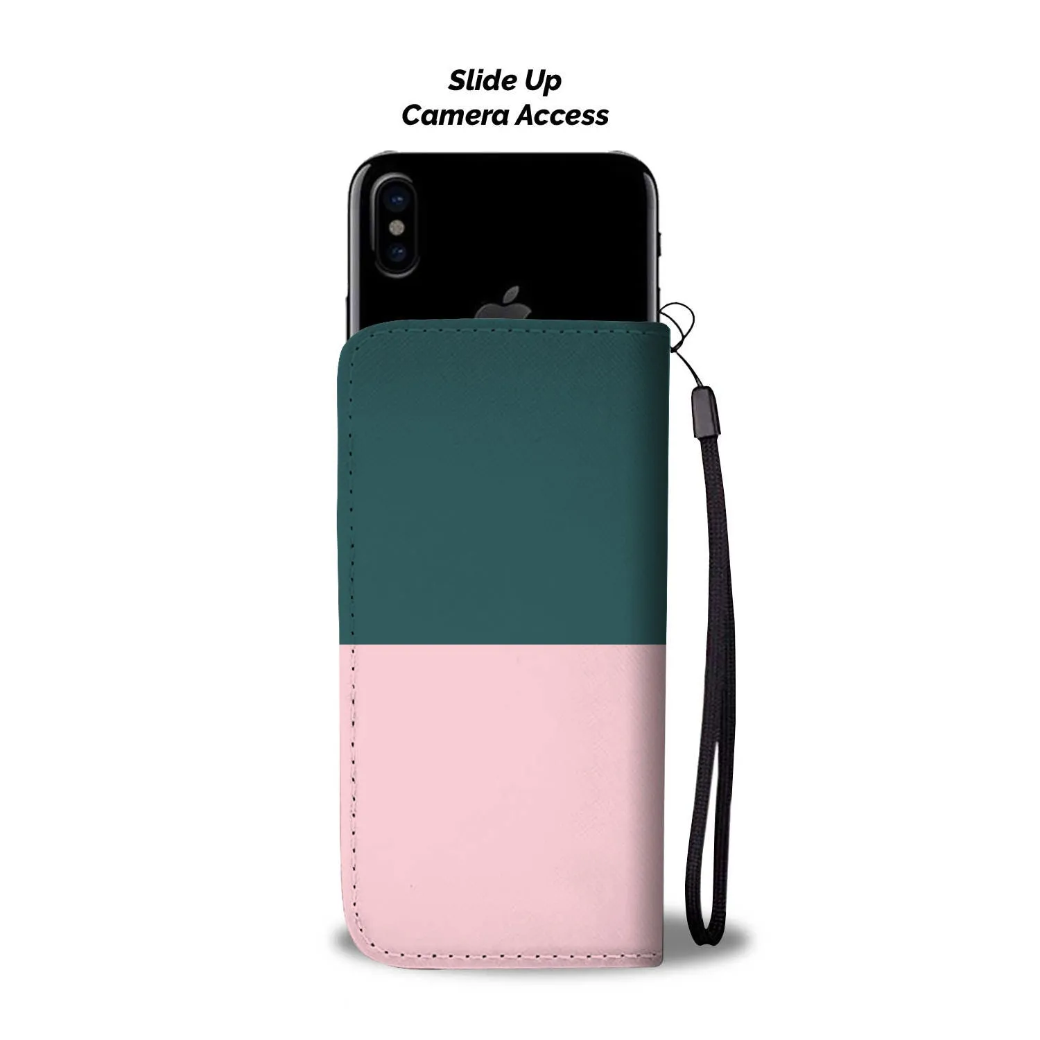 Personalized Emerald Green & Blush Pink Phone Wallet Case