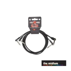 Pig Hog PHLSK3BK Lil' Pigs Low Profile 3' (3 ft.) Patch Cables – 2 Pack