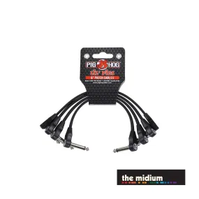 Pig Hog PHLSK6BK Lil' Pigs Low Profile 6" (6 in.) Patch Cables – 4 Pack