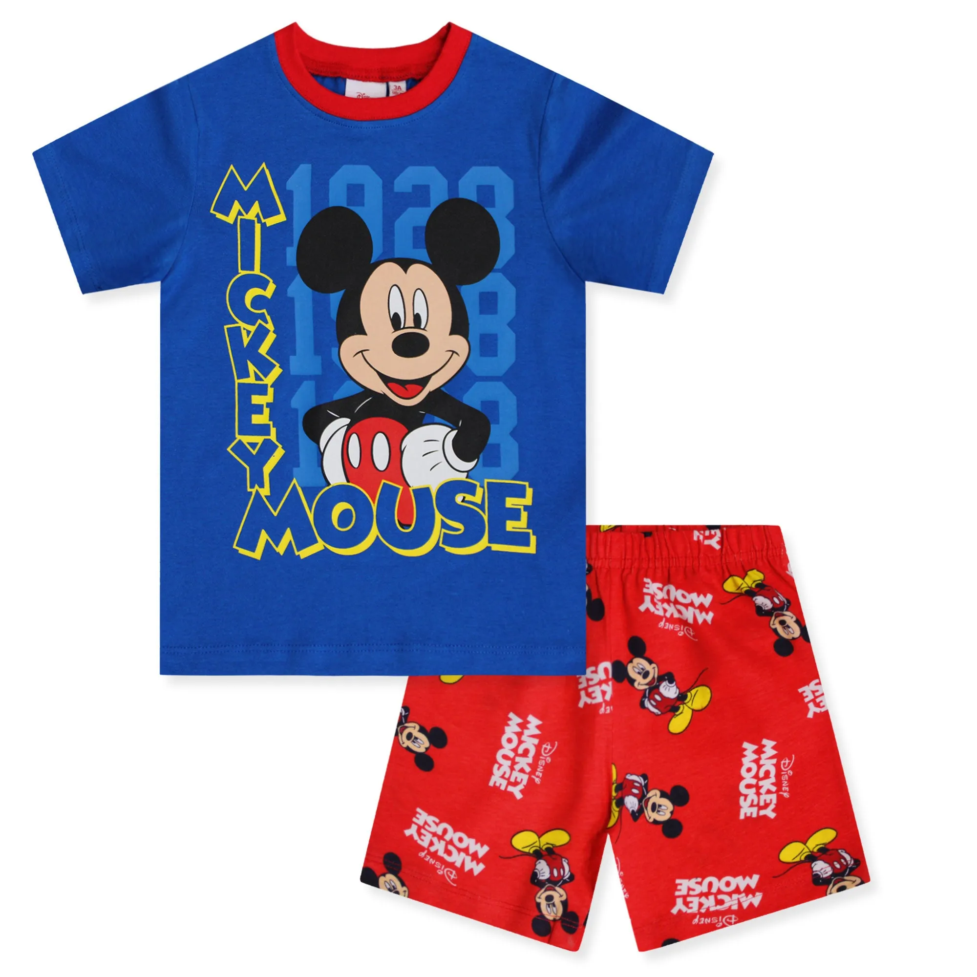 Pigiama bambino Disney Mickey Mouse maglia e pantalone corto estivo cotone 6580