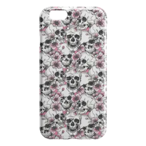 Pink Floral Skulls iPhone Case