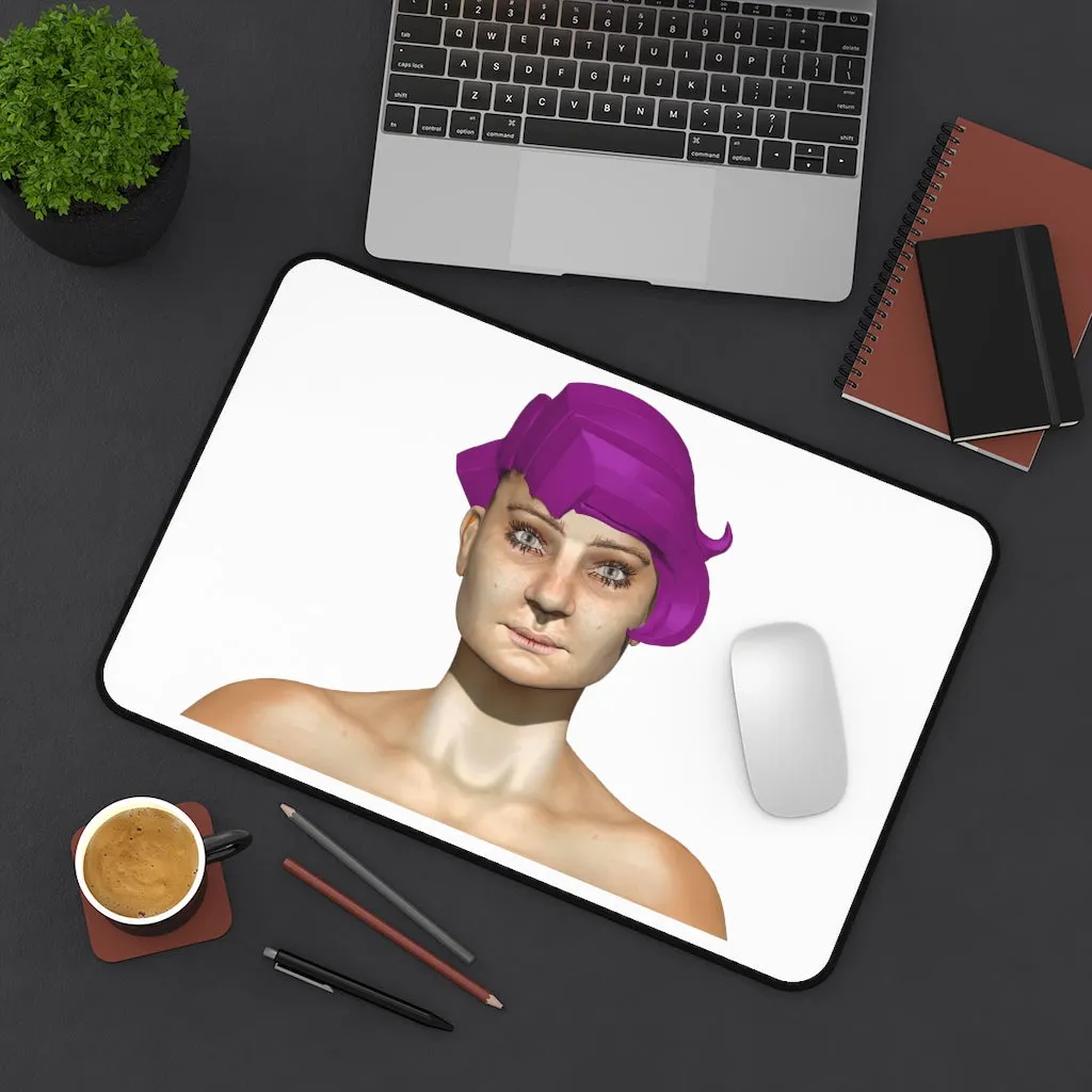 Pink Hair Girl Desk Mat