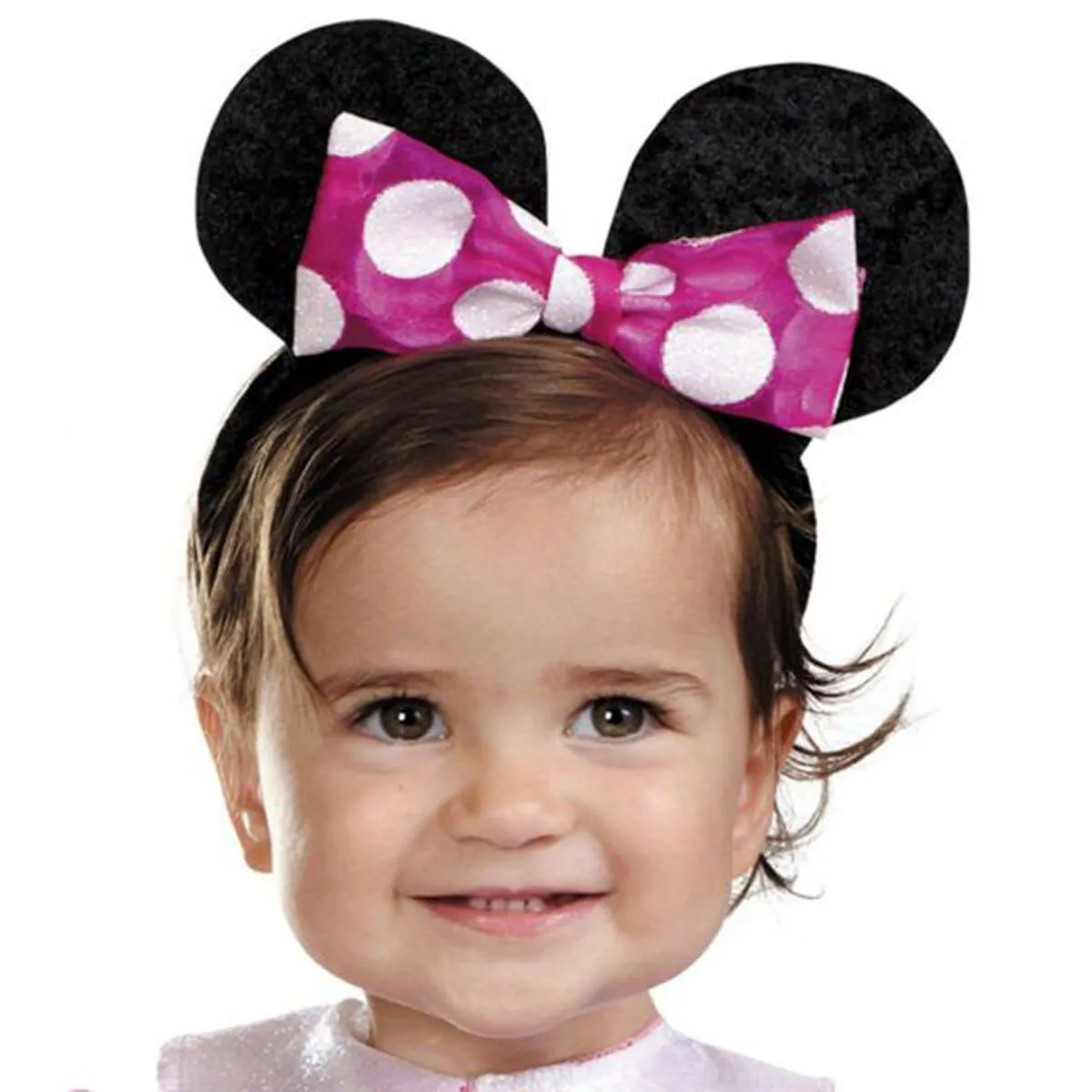 Pink Minnie Classic Costume for Toddlers, Pink and White Dress with Headband