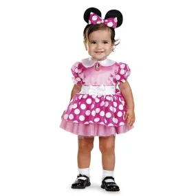 Pink Minnie Classic Costume for Toddlers, Pink and White Dress with Headband