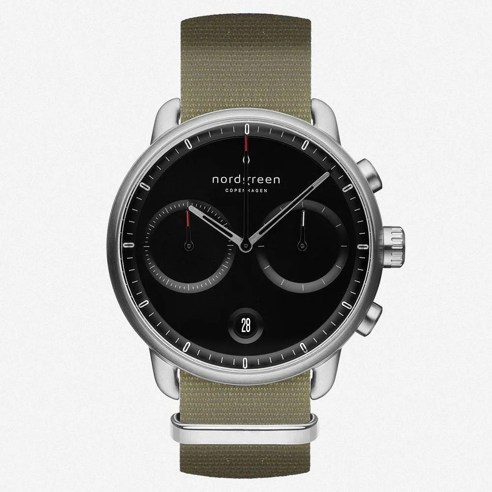 Pioneer | Black Dial - Olive Green Nylon