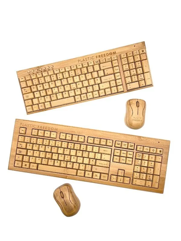 Plastic Freedom Bamboo Keyboard & Mouse Set