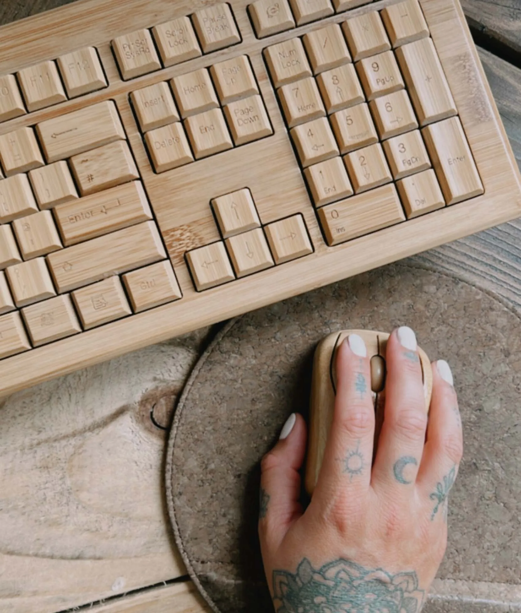 Plastic Freedom Bamboo Keyboard & Mouse Set