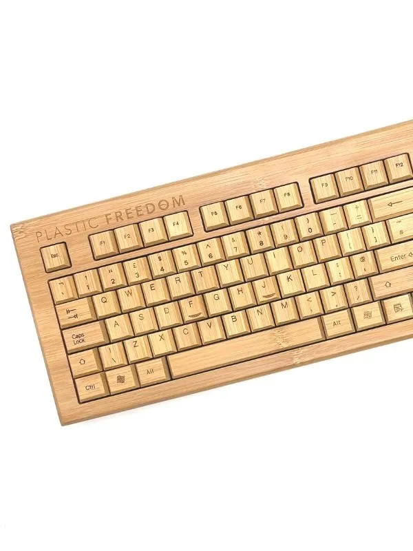 Plastic Freedom Bamboo Keyboard & Mouse Set