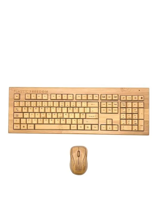 Plastic Freedom Bamboo Keyboard & Mouse Set