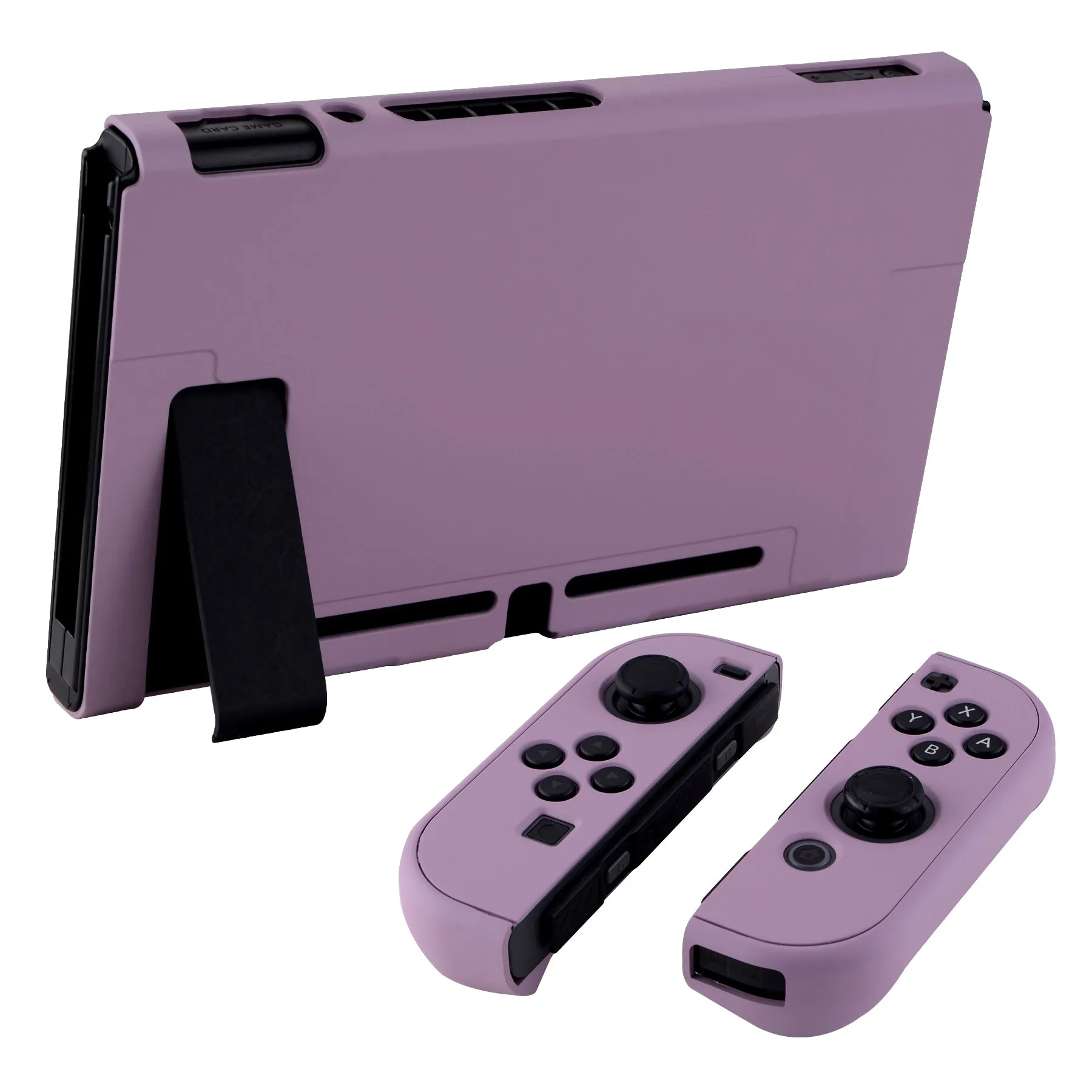 PlayVital Dark Grayish Violet Back Cover for Nintendo Switch Console, NS Joycon Handheld Controller Separable Protector Hard Shell, Soft Touch Customized Dockable Protective Case for Nintendo Switch - NTP328