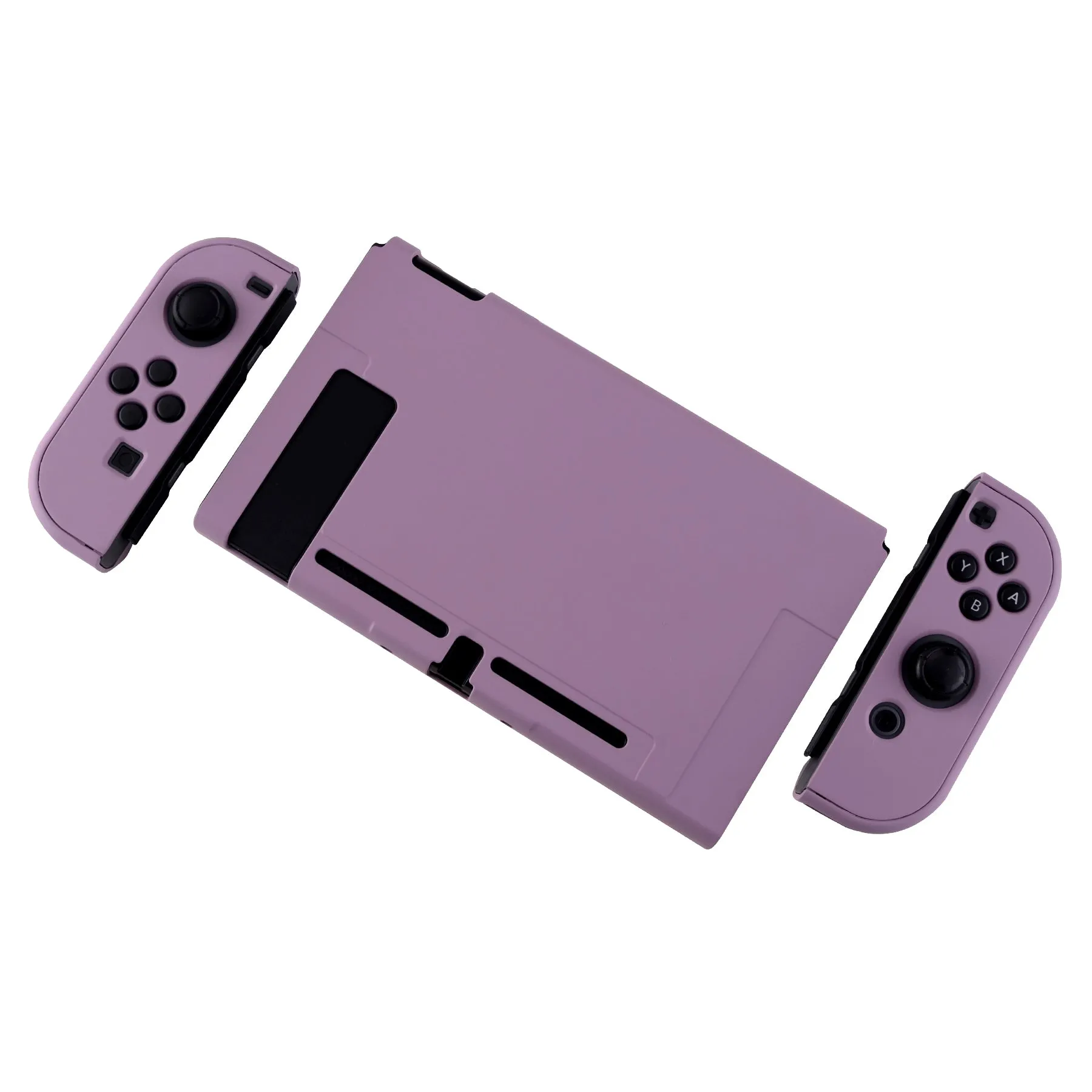 PlayVital Dark Grayish Violet Back Cover for Nintendo Switch Console, NS Joycon Handheld Controller Separable Protector Hard Shell, Soft Touch Customized Dockable Protective Case for Nintendo Switch - NTP328