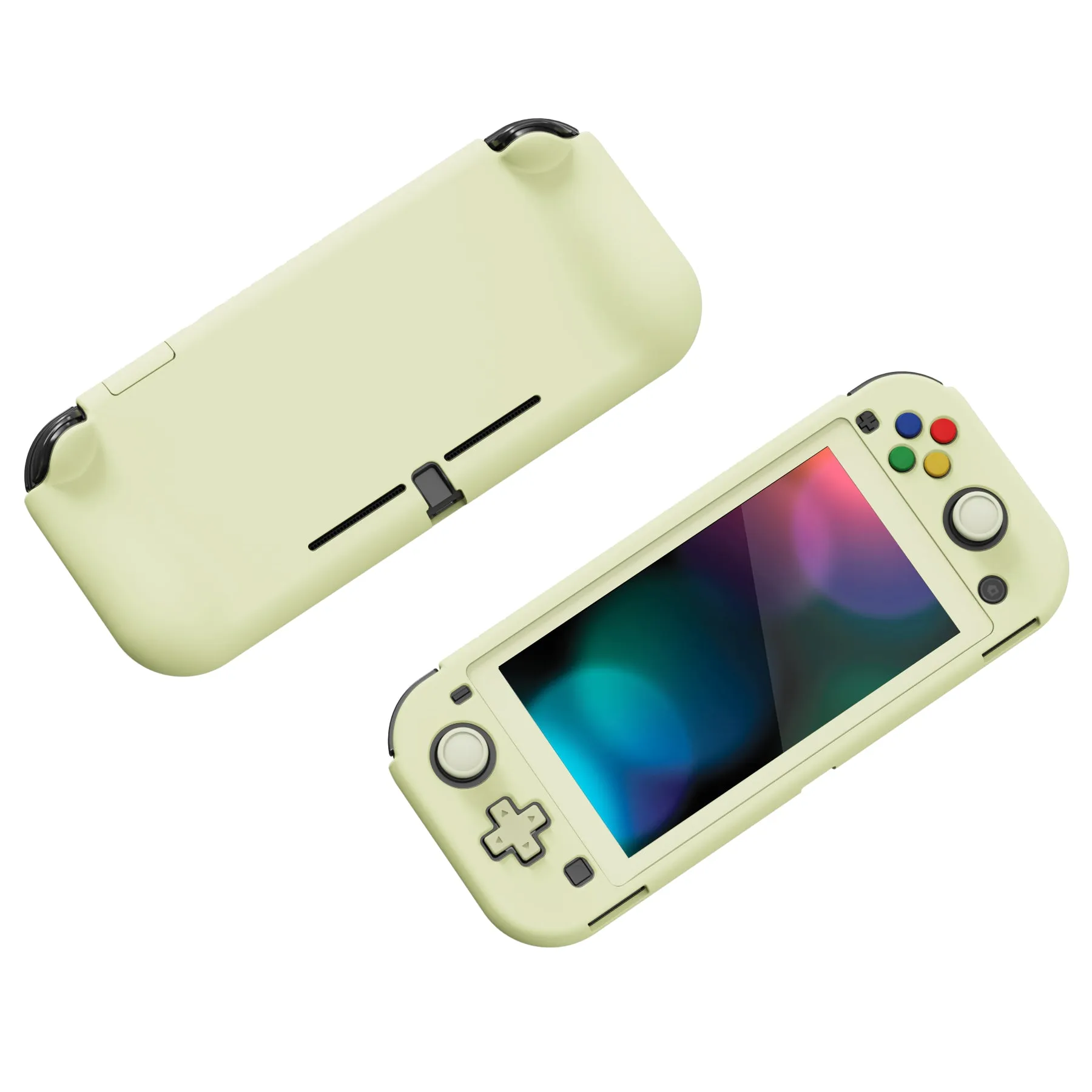 PlayVital ZealProtect Protective Case for Nintendo Switch Lite, Hard Shell Ergonomic Grip Cover for Nintendo Switch Lite with Screen Protector & Thumb Grip Caps & Button Caps - Antique Yellow - PSLYP3006