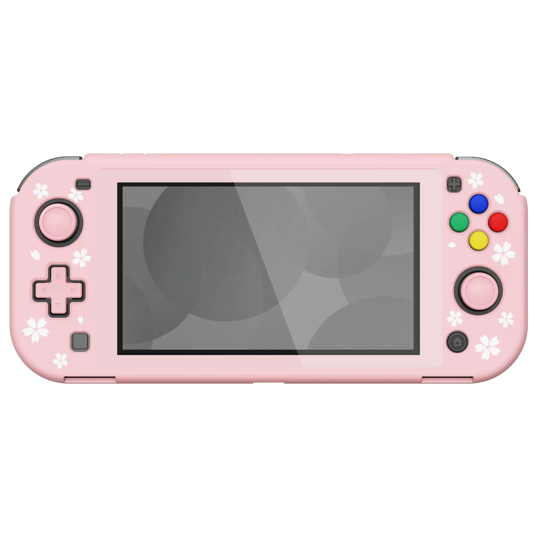 PlayVital ZealProtect Protective Case for Nintendo Switch Lite, Hard Shell Ergonomic Grip Cover for Switch Lite with Screen Protector & Thumb Grip Caps & Button Caps - Cherry Blossoms Petals - PSLYY7004